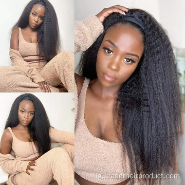 Kinky Straight Synthetic Hair Wigs nwere eriri isi